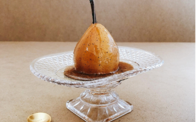 Poached Pear in Maple & Spice Syrup